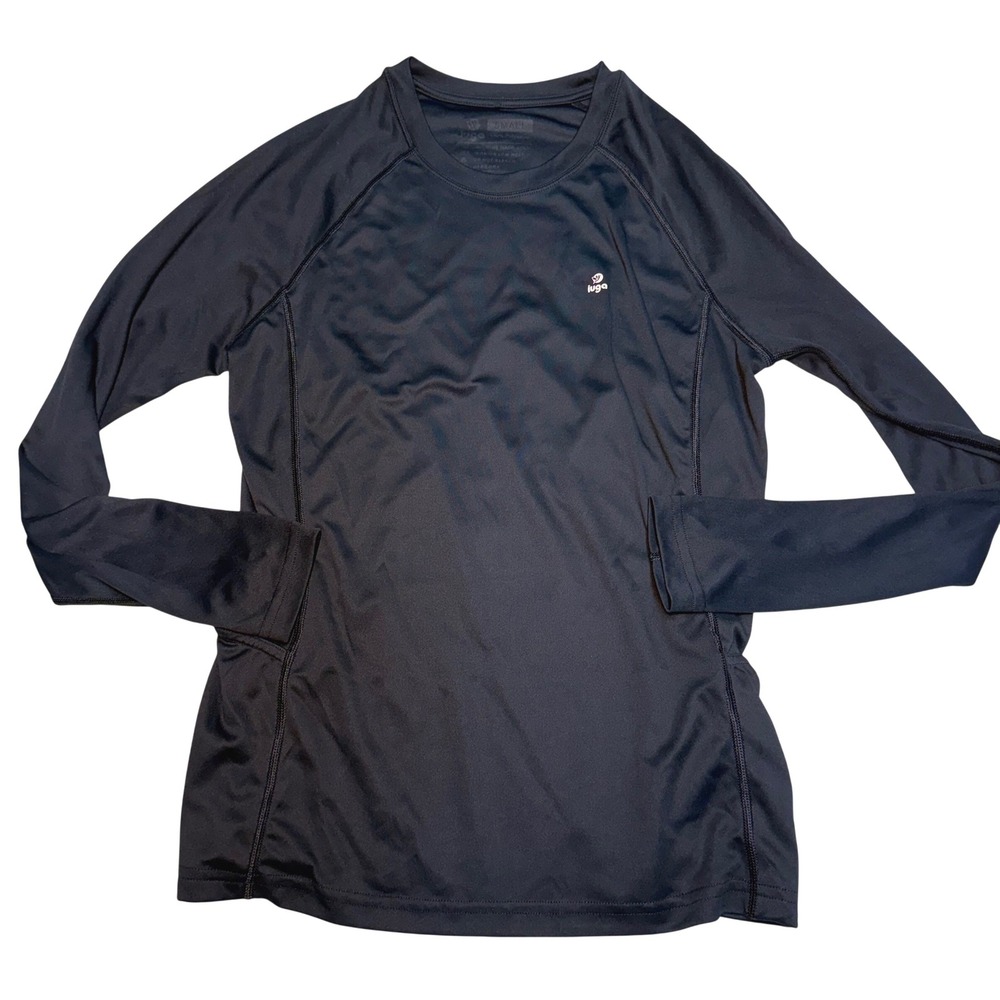 Iuga Womens Black Long Sleeve Athletic Top Small‎ Polyester Performance Shirt